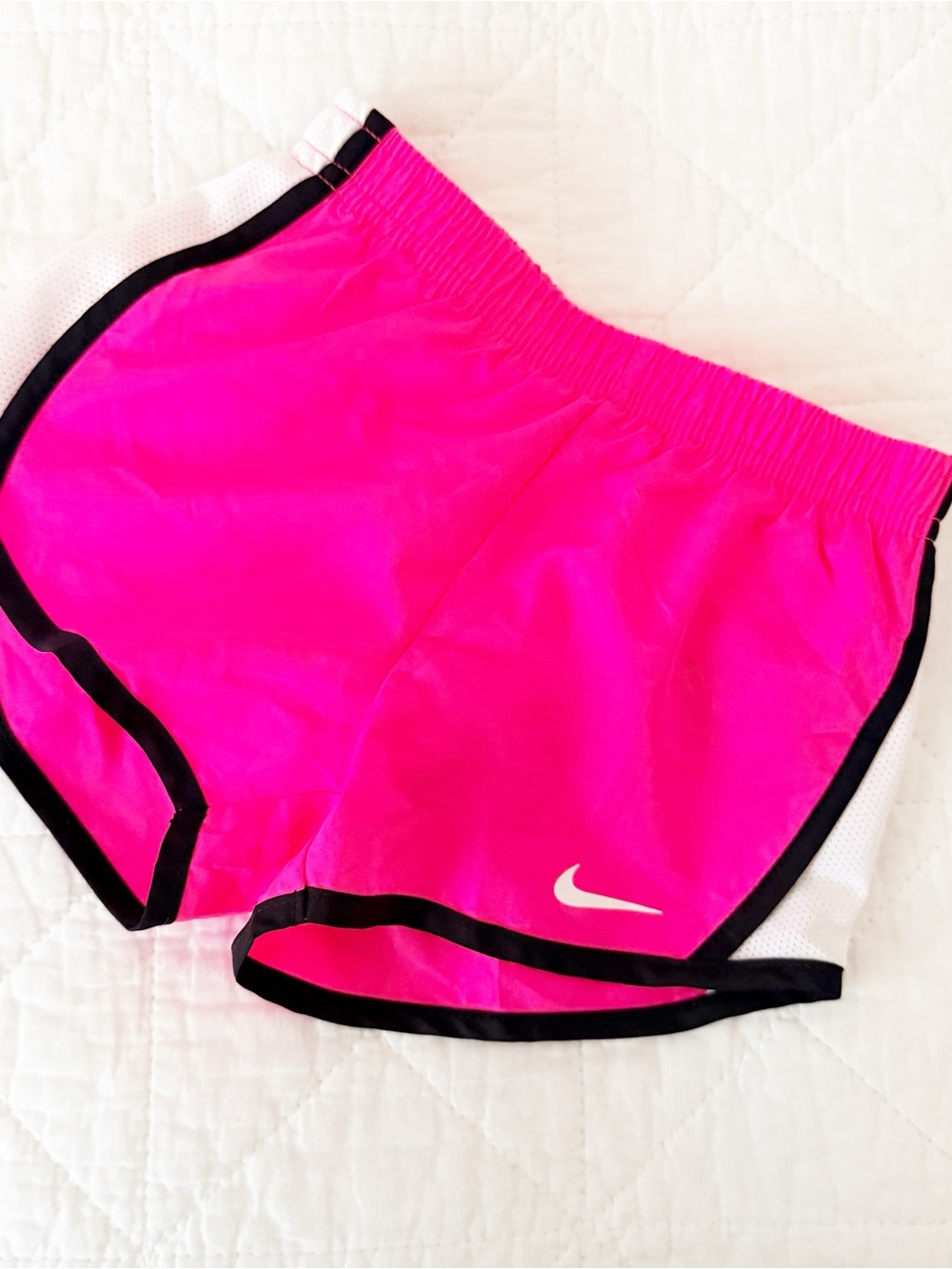 NEW Nike 3T Kids Hot Pink Girls' Athletic Running Shorts with Black Trim NWOT
